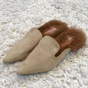 Starkela Suede and Fur Mules